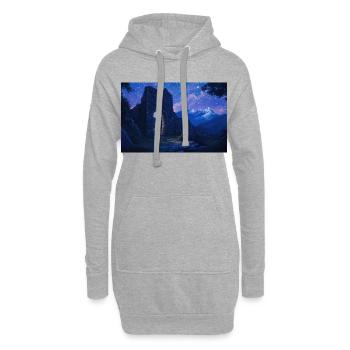 Poster Illustration Mittelalterliche Landschaft in Ruinen - Hoodie-Kleid - Grau meliert - Vorne