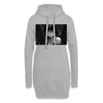 Poster Illustration Frau Engel - Hoodie-Kleid - Grau meliert - Vorne