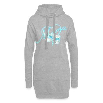 Mom with Heart & Baby Shoes in Sky Blue - Hoodie Dress - heather grey - Front