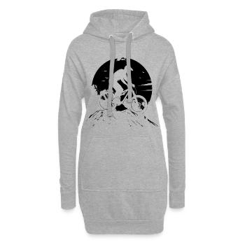 Vtt - Sweat-shirt à capuche long Femme - gris chiné - Devant