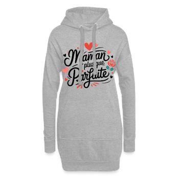 Maman plus que Parfaite - Sweat-shirt à capuche long Femme - gris chiné - Devant