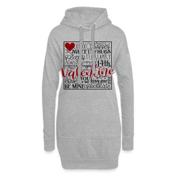 Saint-Valentin - Sweat-shirt à capuche long Femme - gris chiné - Devant