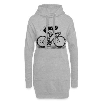 Radfahrer Zeichnung - Hoodie-Kleid - Grau meliert - Vorne