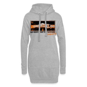Eltern am Limit – Schlaf ist ein Mythos - Hoodie-Kleid - Grau meliert - Vorne