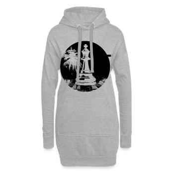 Schachfigur - Hoodie-Kleid - Grau meliert - Vorne