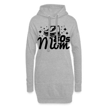 80er Jahre Mama - Hoodie-Kleid - Grau meliert - Vorne