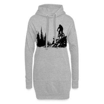 Cyclistes de VTT - Sweat-shirt à capuche long Femme - gris chiné - Devant