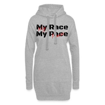 My Race my Pace - Du bestimmst Dein Tempo - Hoodie-Kleid - Grau meliert - Vorne