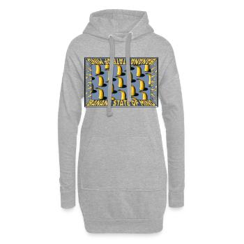 Banana State of Mind Pop-Art Look - Hoodie-Kleid - Grau meliert - Vorne