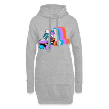 Rollschuh Schlittschuhläufer - Hoodie-Kleid - Grau meliert - Vorne