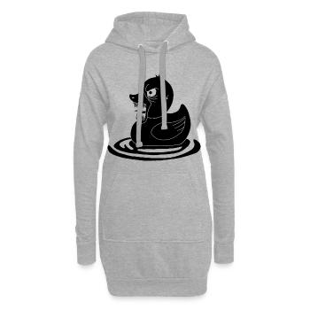 Canard démoniaque noir - Sweat-shirt à capuche long Femme - gris chiné - Devant