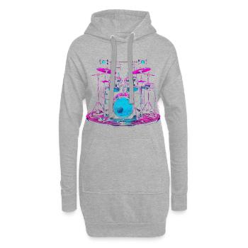 Graphiques de batterie - Sweat-shirt à capuche long Femme - gris chiné - Devant