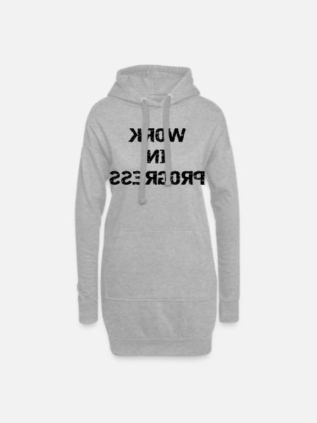 WORK IN PROGRESS - mirrored - Hoodie Dress - heather grey