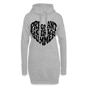Pregnant Girl Summer - Herzform - Hoodie-Kleid - Grau meliert - Vorne