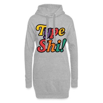 Type Shi! – Colorful, Trendy & Bold Text Design - Hoodie Dress - heather grey - Front