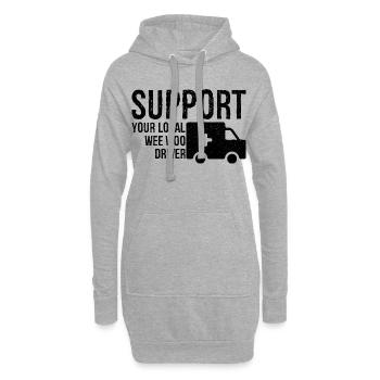 support your local wee woo driver - Hoodie-Kleid - Grau meliert - Vorne
