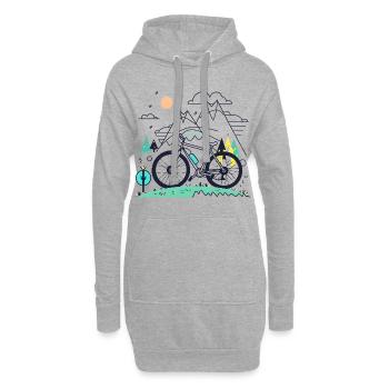 Fahrradfahrer - Hoodie-Kleid - Grau meliert - Vorne