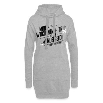 Mein Wochenendtrip ist dein Windelgeld – DINK Life - Hoodie-Kleid - Grau meliert - Vorne