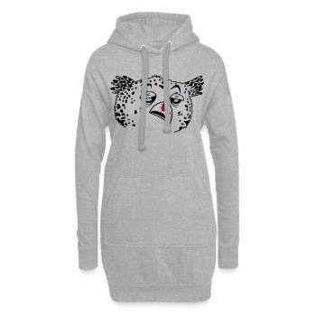 Eule und Marienkäfer - Hoodie-Kleid - Grau meliert - Vorne