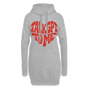 Talk GPT To Me - Forme de coeur - Design des années 70 - Sweat-shirt à capuche long Femme - gris chiné - Devant