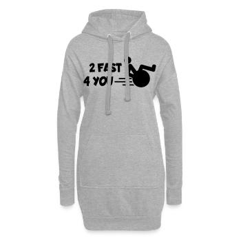 Je suis trop rapide pour toi dans mon fauteuil roulant # - Sweat-shirt à capuche long Femme - gris chiné - Devant