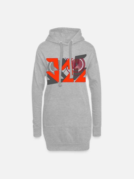 Jazz Graffiti-Muster - Hoodie-Kleid - Grau meliert