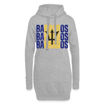 Flagge von Barbados, Barbados-Stolz - Hoodie-Kleid - Grau meliert - Vorne