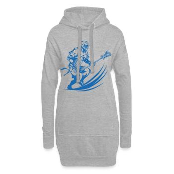 Graphiques de joueur de crosse - Sweat-shirt à capuche long Femme - gris chiné - Devant