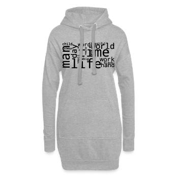 Stilisierte häufige englische Wortwolke - Hoodie-Kleid - Grau meliert - Vorne