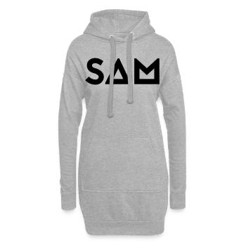 Prénom Samuel - Sweat-shirt à capuche long Femme - gris chiné - Devant