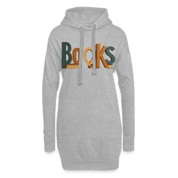 Lettres comme livres Typographie - Sweat-shirt à capuche long Femme - gris chiné - Devant