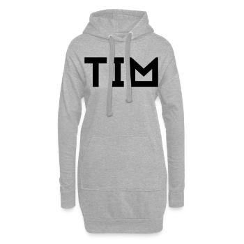 Prénom Tim - Sweat-shirt à capuche long Femme - gris chiné - Devant