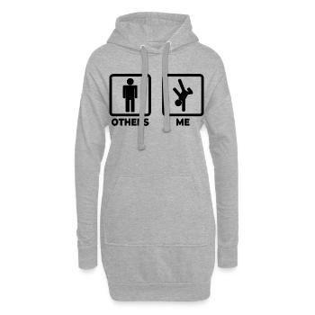 Ich als Breakdancer - Hoodie-Kleid - Grau meliert - Vorne