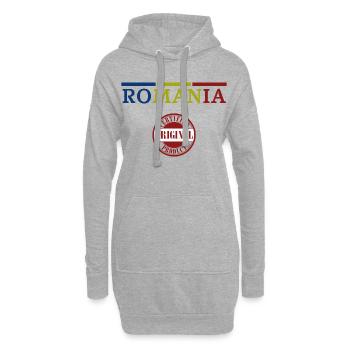 Drapeau roumain, fierté roumaine - Sweat-shirt à capuche long Femme - gris chiné - Devant