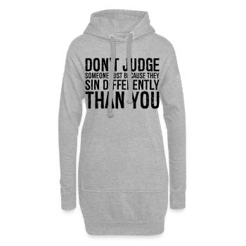 Ne jugez pas quelqu’un simplement parce qu’il pèche - Sweat-shirt à capuche long Femme - gris chiné - Devant