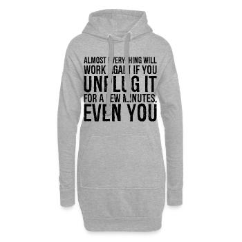 Fast alles funktioniert wieder, wenn Sie den Stecker ziehen - Hoodie-Kleid - Grau meliert - Vorne
