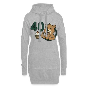 Fort comme un ours à 40 ans - Sweat-shirt à capuche long Femme - gris chiné - Devant