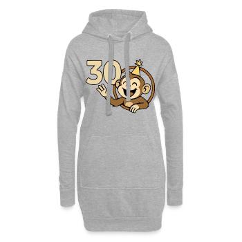 Un singe fort à 30 ans - Sweat-shirt à capuche long Femme - gris chiné - Devant