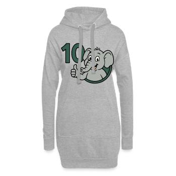 Puissance du tronc avec 10 - Sweat-shirt à capuche long Femme - gris chiné - Devant