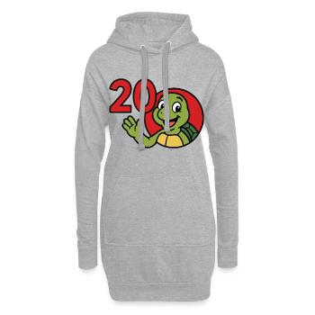 Turtle 20 ans de plaisir - Sweat-shirt à capuche long Femme - gris chiné - Devant