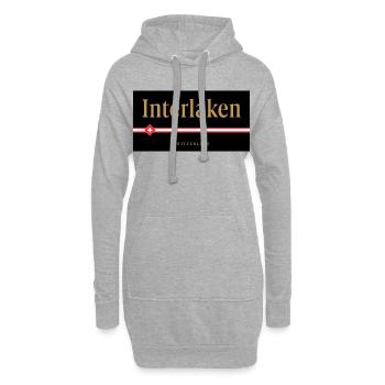 Interlaken Schweizer Goldschrift Design - Hoodie-Kleid - Grau meliert - Vorne