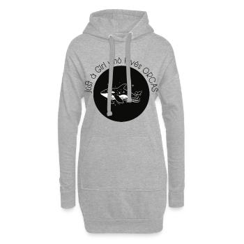 Just a girl who loves Orcas - Hoodie-Kleid - Grau meliert - Vorne