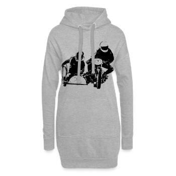 Motocyclette - Sweat-shirt à capuche long Femme - gris chiné - Devant