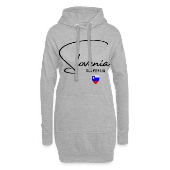 Slovenian Pride, drapeau de la Slovénie - Sweat-shirt à capuche long Femme - gris chiné - Devant