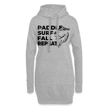 Surfeur drôle - Sweat-shirt à capuche long Femme - gris chiné - Devant