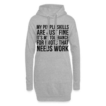 Meine sozialen Fähigkeiten sind in Ordnung, es ist meine Toleranz - Hoodie-Kleid - Grau meliert - Vorne
