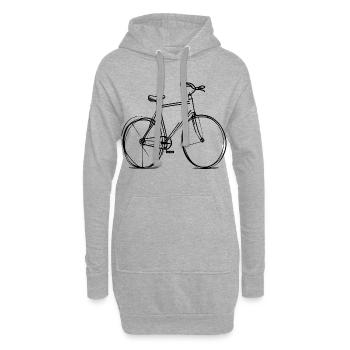 Tracé de lignes de vélo - Sweat-shirt à capuche long Femme - gris chiné - Devant