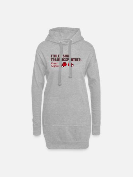 Fehler sind Trainingspartner – Mindset Shirt - Hoodie-Kleid - Grau meliert