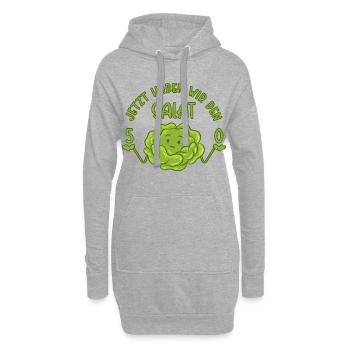 50. Geburtstag - 50 Jetzt haben wir den Salat - Hoodie-Kleid - Grau meliert - Vorne