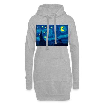 Die Nacht (unter die Lupe genommen) - Hoodie-Kleid - Grau meliert - Vorne